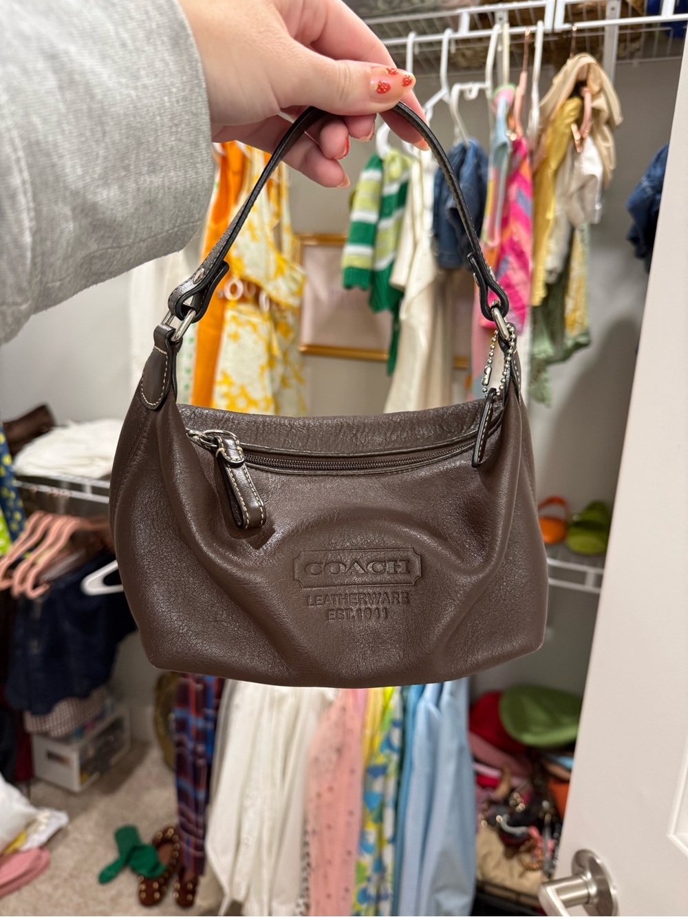 Y2K Coach Brown Leather Shoulder Bag